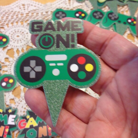 Party Supplies, cupcake toppers for gaming party theme - Picture 9 of 9